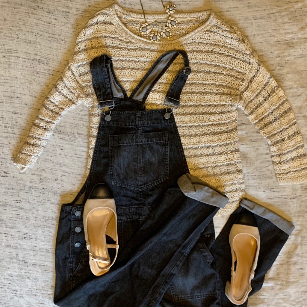 Lucky Brand Sparkly 3/4 Sleeve Sweater Size Medium